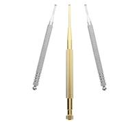 GOOHOCHY Stylo Détecteur de Points Auriculaires 3 Pièces en Acier Inoxydable et Cuivre avec Ressort, Outil de Pression Auriculaire Précis pour Acupuncture, Stimulation et Massage des