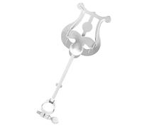 GOOHOCHY Support de Lyre Piccolo Portable en Fer Argenté Pinces à Rabat pour Partitions, Séances de Pratique et Performances en Direct