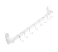 GOOHOCHY Support Mural Pour Ustensiles De Cuisine Double Barre Rack à Crochets Mobile Crochets Aluminium Rangement Mural Polyvalent Pour Cuisine Salle De Bain Et Balcon Support Robuste