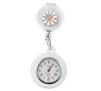 GOOHOCHY Surveillance infirmière Montre à Gousset d'infirmière Alliage Blanc à Clip rétractable Cadran Clair réglage Date et Jour Semaine pour Women Travail