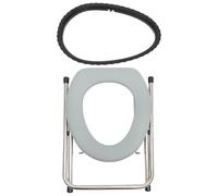 GOOHOCHY Tabouret Wc Pliant Acier Inoxydable Gris avec Siège Surélevé Ergonomique pour Personnes Âgées et Femmes Enceintes Chaise Percée Portable Confortable pour Salle de Bain Soutien