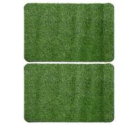 GOOHOCHY Tapis de Gazon Artificiel pour Chiens 2 Pièces Vert en Polypropylène Lavable pour Patio et Décoration Intérieure, Tapis de Propreté Synthétique Résistant et Facile à Nettoyer