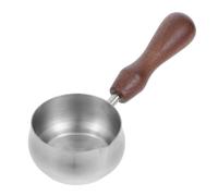 GOOHOCHY Tasse à Expresso Inox 60 Ml avec Bec Verseur, Poignée Bois de Noyer, Casserole Chauffe-lait Multifonction pour Café et Thé en Vrac, Ustensile Solide et Compact Cuisine et Bureau