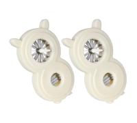 GOOHOCHY Trancheuse à Oignons Verts Multifonction 2pcs en Plastique Blanc pour Découpe Rapide et Facile, Râpe à Carottes et Ail Cuisine