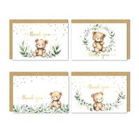 Gooji Lot de 20 cartes de remerciement avec enveloppes - 10,2 x 15,2 cm - Enveloppes rustiques assorties à décoller et à sceller - Fleurs sauvages à l'aquarelle - Fête d'anniversaire, fête prénatale,