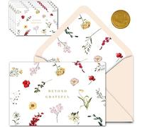 Gooji Lot de 20 cartes de remerciement « Prairie Beyond Grateful Floral » avec enveloppes, cartes de remerciement pour fête prénatale, cartes de remerciement pour fille, aquarelle, fête prénuptiale