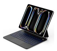 GOOJODOQ Étui clavier magique pour iPad Pro 13" (M4, 2024) avec pavé tactile complet, rétroéclairage 7 couleurs - Noir