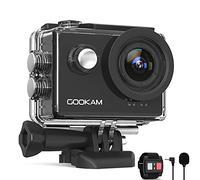 GOOKAM 4K 60FPS Caméra Sport, Action Caméra EIS 40M Étanche Caméra Sportive Ultra HD avec 2 Batteries 1350mAh, 170 ° Grand Angle, 2.4G Télécommande et Kit d'Accessoires…