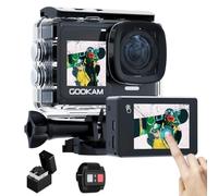 GOOKAM GO7 Caméra Sport 4K Ultra HD WiFi 20MP, Double Écran, Étanche 40M, Grand Angle 170°, Télécommande 2.4G, 2 Batteries 1350mAh et Kit d’Accessoires Complet