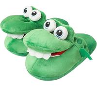 Goolecrimp Pantoufles drôles de Dessin animé d'hiver pour Femmes Pantoufles en Peluche d'hiver Pantoufles d'intérieur drôles Pantoufles Chaudes et Confortables antidérapantes (Verts,38-39cm)