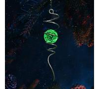 Goollyrusim Glow in The Dark Gazing Ball Spirale, Wind Spinner Tail, Wind Spinners Stabilisateur, Hanging Outdoor Decor for Garden Cour Art Decor Christmas Ornement Sun Catcher Rainbow Maker 13 pouces