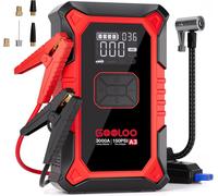GOOLOO A3 Booster de démarrage portable avec compresseur, batterie externe, 3000 A, 150 PSI (courant de démarrage), pour véhicules 12 V (jusqu’à 9,0 L essence/6,5 L diesel), affichage numérique et LED