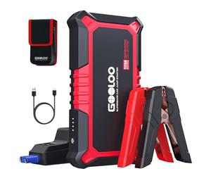 GOOLOO GP2000 Booster Batterie Voiture 2000A avec Powerbank | 12V Démarreur Supersafe, Jusqu'à 8,0L Essence 6,0L Diesel, Pinces Sécurité Intelligentes, Lampe LED, Sortie Charge Rapide 3.0