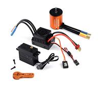 GoolRC Combo Set 3650 4300KV Motor 60 Brushless ESC 20kg Servo w/ 25T Servo Arm for 1/10 RC Car Truck Off-Road