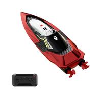 Goolsky Bateau télécommandé 2,4 GHz Bateau télécommandé Double hélice Moteur Power Stunt Roll/Chavirage Réinitialisation/Détection Intelligente de séparation de l'eau Jouet Cadeau