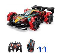 Goolsky Télécommande Spray Stunt Car 2,4 GHz avec Cool Lights Musique Side Drift Gant Geste Horloge - 3 modes de commande - 2 piles
