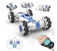 Goolsky Voiture de cascade télécommandée avec capteur de geste, montre jouet électrique déformable tout terrain vitesse 2.4 GHz 4 roues motrices, véhicule tout-terrain, cadeau pour enfants garçons