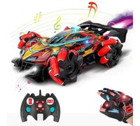 Goolsky Voiture de pulvérisation télécommandée 2,4 GHz avec Fonction Lumières Froides Musique Gant de dérive latérale Geste Radio Montre Télécommande