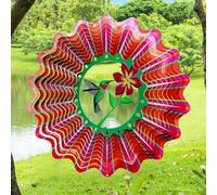 Goolyrusim Éolienne en forme de colibri en forme de colibri pour cour et jardin, sculptures de vent 3D à suspendre, attrape-vent en métal, décorations cinétiques en métal pour intérieur/extérieur