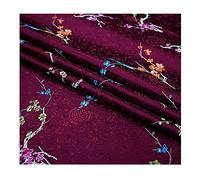 GOONSDS Brocade Tissu en Soie Tissus De Fleurs De Satin pour Matières Coutures pour Costume De Mariage en Tissu De Robe De Bricolage,A