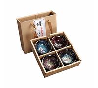 GOONSDS Tasse À Thé En Céramique, Ensemble De Tasses En Porcelaine 70ml, Lot De 4 Ensembles De Tasses Émaillées Flammées Artisanales Pour Cadeau,B