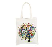 GOONSDS Tote Bag - Sac à provisions pliable en tissu de coton de peinture au diamant réutilisable avec poignée, sacs à la mode durables pour l'organisation quotidienne des achats,B