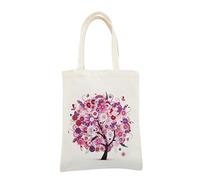 GOONSDS Tote Bag - Sac à provisions pliable en tissu de coton de peinture au diamant réutilisable avec poignée, sacs à la mode durables pour l'organisation quotidienne des achats,C