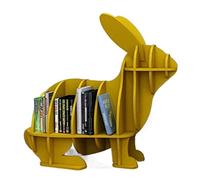 GOOPEEG Bibliothèque pour Salon Bureau Étagère en Forme De Lapin Creative Home Étagères Chambre Bibliothèque Multifonctionnel Animal Landing Facile à Nettoyer(Yellow,73 * 38 * 66cm)