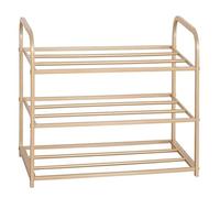 GOOPEEG Etagere Chaussure,Multifonction Étagère À Chaussures en Fer Forgé 3 Niveaux Organisateur De Stockage Métal pour Entrée Couloir Placard Chambre Banc de Rangement(Gold)