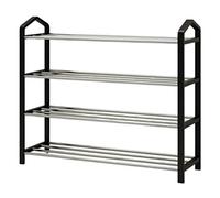 GOOPEEG Etagere Chaussure,Multifonction Étagère À Chaussures Simple 4 Niveaux Entrée Dortoir Salon De Rangement pour Grande Capacité Banc de Rangement(Black)