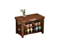 GOOPEEG Etagere Chaussure,Multifonction Multifunctional Simple Shoe Rack Bamboo Shoe Rack Bench with Seat for Home Banc de Rangement(58x45x27cm)