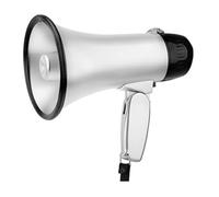 GOOPEEG MéGaphone Bullhorn Speaker Mégaphone à Main 25w, Grand Enregistrement, sirène intégrée, activités de Plein air, Haut-Parleur, Arbitre, Bullhorn Megaphone Bullhorn(Blue,Silver)