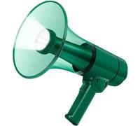 GOOPEEG MéGaphone Bullhorn Speaker Mégaphone À Main 50w, Éclairage LED Haute Puissance, Haut-Parleur avec Son De Sirène, Léger en Corne D'arbitre Megaphone Bullhorn