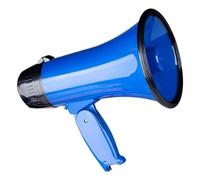 GOOPEEG MéGaphone Bullhorn Speaker Mégaphone Portatif 30 Watts Haut-Parleur Compact avec Sirène Intégrée Enregistreur Vocal Megaphone Bullhorn(Blue)