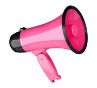 GOOPEEG MéGaphone Bullhorn Speaker Mégaphone Portatif 30 Watts Haut-Parleur Compact avec Sirène Intégrée Enregistreur Vocal Megaphone Bullhorn(Rosa)