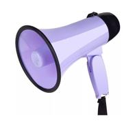 GOOPEEG MéGaphone Bullhorn Speaker Mégaphones à Main, Haut-Parleur d'enregistrement, avec contrôle du Volume réglable, mégaphone d'arbitre Pliable Megaphone Bullhorn(Purple)