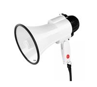 GOOPEEG MéGaphone Bullhorn Speaker Mégaphones à Main, Haut-Parleur d'enregistrement, avec contrôle du Volume réglable, mégaphone d'arbitre Pliable Megaphone Bullhorn(White)