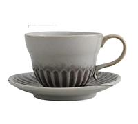 GOOPEEG Petites Tasses Tasses Tasse À Café en Céramique Brute Faite La Main Thé Simple Après-midi Art Créatif Couple Paire Service a Cafe(E)