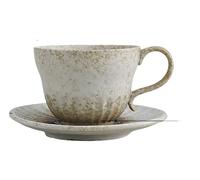 GOOPEEG Petites Tasses Tasses Tasse À Café en Céramique Brute Faite La Main Thé Simple Après-midi Art Créatif Couple Paire Service a Cafe(F)