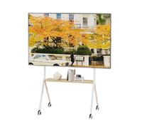 GOOPEEG Pied TV Universel Chariot TV Mobile pour Téléviseurs LCD LED De 42 À 75 Pouces, Support Trépied avec Plateau Pouvant Supporter Jusqu'à 110 LB, Hauteur Réglable Roues LCD LED(White)