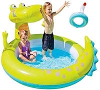 GOOPEEG Piscine Balcon, Piscine Aérée De Château Gonflable De Crocodile avec La Fontaine Et Les Jardins Extérieurs De Virole De Canard Familiale