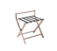 GOOPEEG Porte-Valise Pliant, Chambre D'hôtel avec Dossier Pliable, Porte-Bagages en Acier Inoxydable, Support De Rangement Au Sol Porte Valise pour Chambre(Gold)