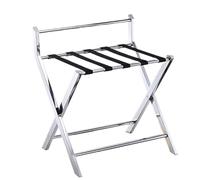 GOOPEEG Porte-Valise Pliant, Chambre D'hôtel avec Dossier Pliable, Porte-Bagages en Acier Inoxydable, Support De Rangement Au Sol Porte Valise pour Chambre(Blue,Silver)