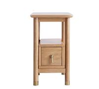 GOOPEEG Table d'appoint, Nouveau Style Chinois Table De Chevet Bois Salon Chambre Multifonctionnel Salon, Marron(B,35 * 40 * 50cm)