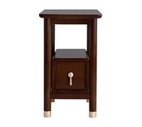 GOOPEEG Table d'appoint, Nouveau Style Chinois Table De Chevet Bois Salon Chambre Multifonctionnel Salon, Marron(A,30 * 40 * 50cm)