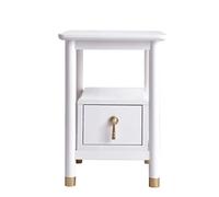 GOOPEEG Table d'appoint, Nouveau Style Chinois Table De Chevet Bois Salon Chambre Multifonctionnel Salon, Marron(D,35 * 40 * 50cm)