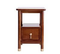 GOOPEEG Table d'appoint, Nouveau Style Chinois Table De Chevet Bois Salon Chambre Multifonctionnel Salon, Marron(C,30 * 40 * 50cm)