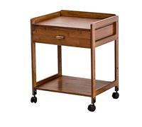 GOOPEEG Table d'appoint, Table De Chevet en Bois Mobile Casier Simple Chambre Moderne Multifonction Salon, Marron(B)