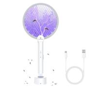 GooQand 4000V Raquette Electrique Insectes, Raquette Moustique Electrique avec Base de Recharge pour Intérieur et l'Extérieur, USB Double Couche de Protection Efficace Contre Les Moustiques(1PC)
