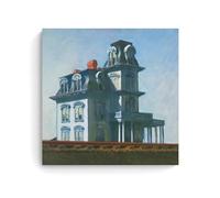 GOORAL Edward Hopper Painter's Work《House by The Railroad》Affiches d'œuvres d'art cool Impression sur toile à suspendre Idée de décoration d'intérieur 40 x 40 cm